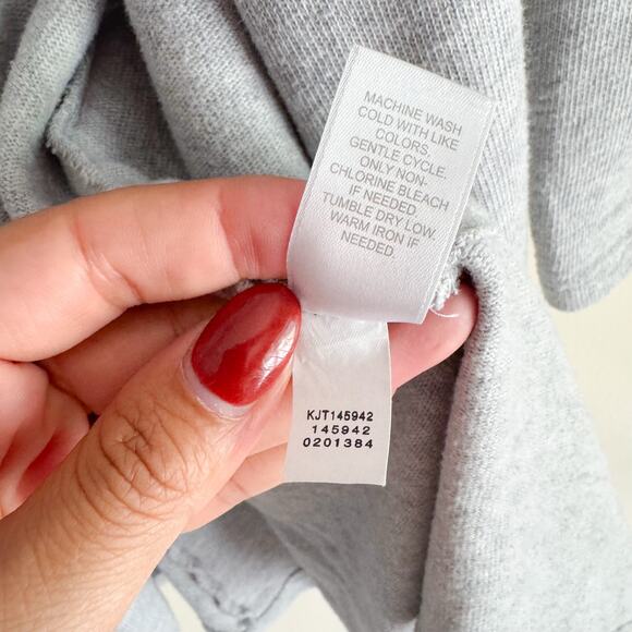 PureJill J. Jill Grey Long Sleeve Cross Front Cardigan Sweater - Medium Petite - Picture 6 of 8